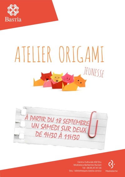 Atelier Origami - Médiathèque Barberine Duriani - Bastia