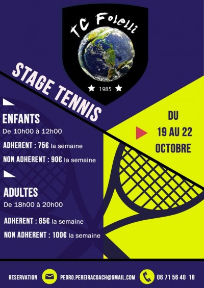 Stage de la Toussaint - Tennis Club de Folelli