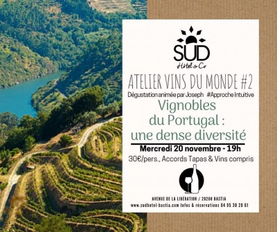 Atelier découverte vins du monde - Vignoble du Portugal - Sud Hôtel - Bastia