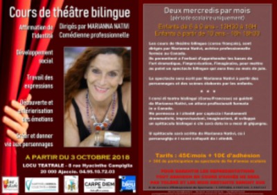 Cours de théâtre bilingues - Marianna Nativi - Spaziu Locu Teatrale - Ajaccio