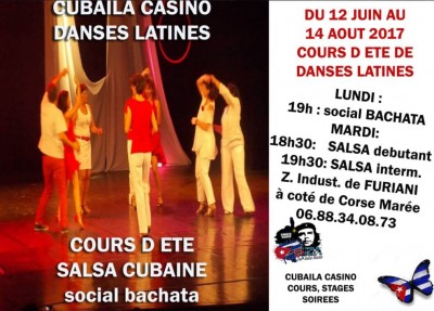 Cours d'été Danses Latines Cubaila Casino Bastia