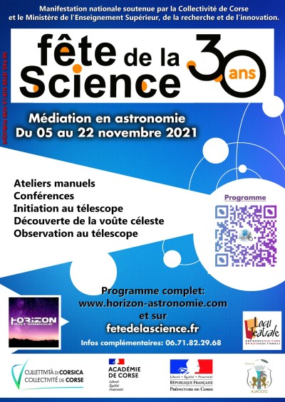 Fête de la science 2021 - Médiation Astronomie - Spaziu Locu Teatrale - Ajaccio