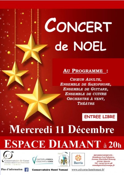 Concert de Noël par le Conservatoire de Corse Henri Tomasi - Espace Diamant - Ajaccio