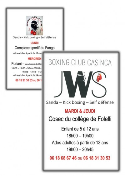 Sanda - Kick boxing - Self défense au JWS Boxing Club Casinca 