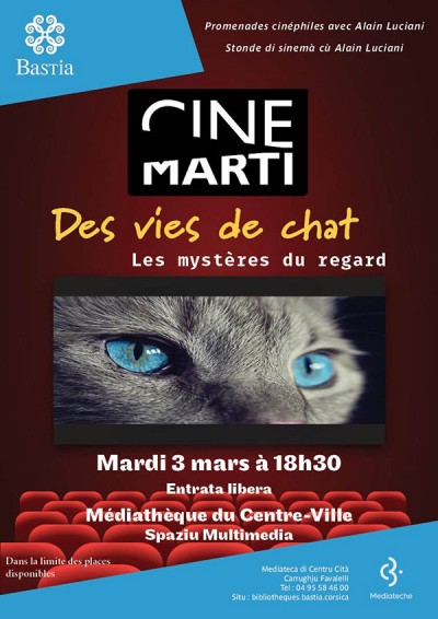 Cine Marti - Des vies de chat, les mystères du regard - Alain Luciani - Médiathèque du Centre-Ville - Bastia