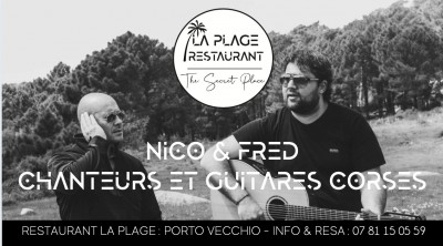 Concert de Nico & Fred au Restaurant la Plage - Porto-Vecchio