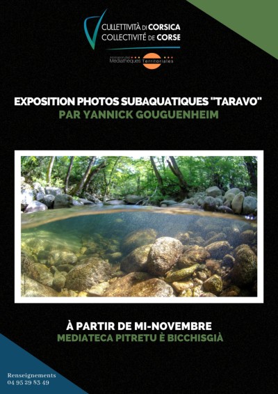 Exposition photos subaquatiques sur le fleuve TARAVO - Yannick Gouguenheim - Médiathèque - Petreto-Bicchisano