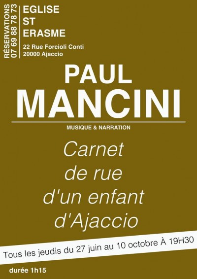 Paul Mancini - Carnet de rue d'un enfant d'Ajaccio - Eglise Saint Erasme - Ajaccio