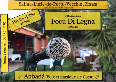 Abbadà - Canti e strumenti di Corsica - Restaurant Focu di Legna - Sainte Lucie de Porto-Vecchio