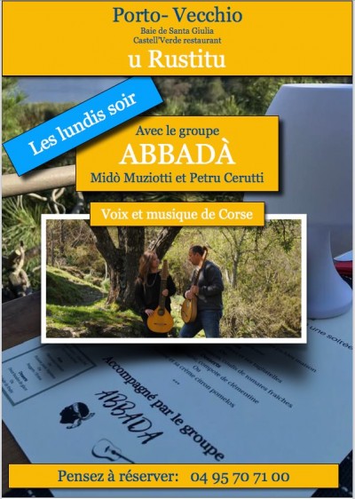 Abbadà - canti e strumenti di Corsica - Restaurant U Rustitu - Porto-Vecchio