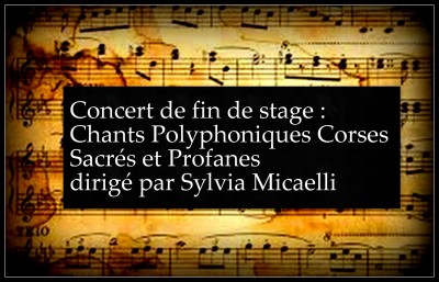Concert Chants Polyphoniques Corses dirigé par Sylvia Micaelli - Maison Saint Hyacinthe - Santa-Maria-di-Lota