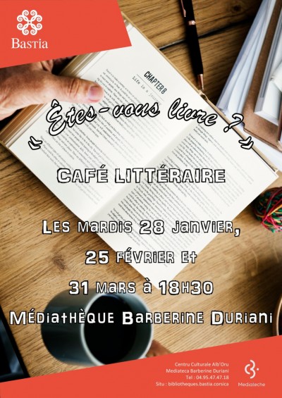 Etes-vous livre - Café littéraire - Médiathèque Barberine Duriani - Centre Culturel Alb'Oru - Bastia