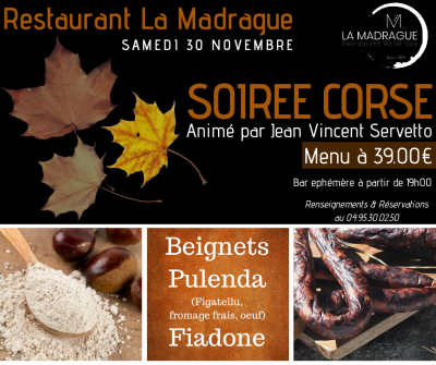Soirée animée avec Jean-Vincent Servetto - Restaurant La Madrague - Lucciana