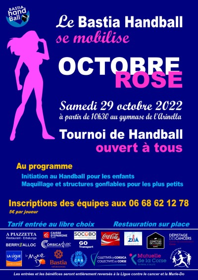 Tournoi de Hand Ball - Octobre Rose 2022 - Gymnase de l'Arinella - Bastia