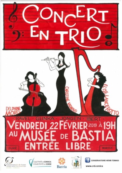 Concert en trio flûte, harpe et violoncelle - Musée De Bastia
