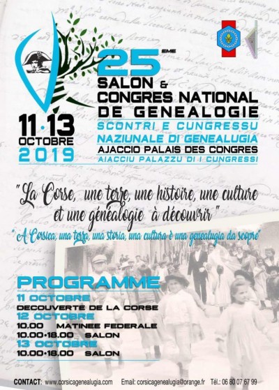 25ème édition du Congrès national de Généalogie - Palais des Congrès - Ajaccio