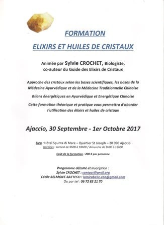 Formation "Elixirs et huiles de cristaux" par Sylvie Crochet - ANSIL