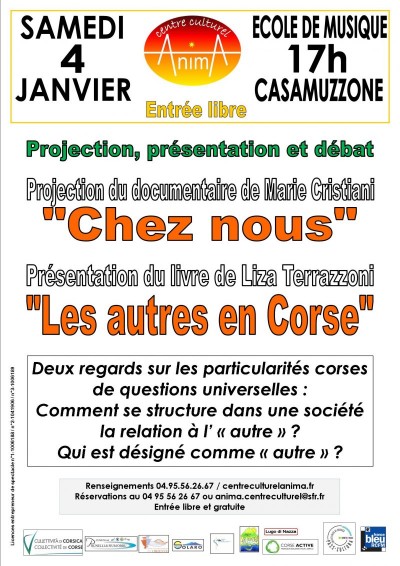 Projection débat - Chez nous - Marie Cristiani - Ecole de musique Anima - Casamuzzone - Prunelli di Fiumorbu