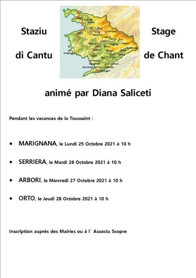 Stage de chant animé par Diana Saliceti - Associu Scopre - Marignana