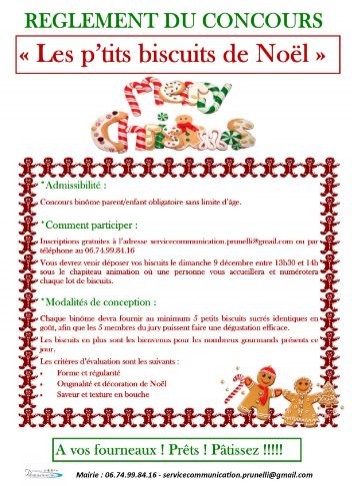Concours -  Les p’tits biscuits de Noël -  Prunelli Di Fiumorbu