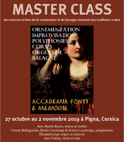 Concert - Master class de Musique ancienne - Centre de Création Musicale Voce - Auditorium De Pigna