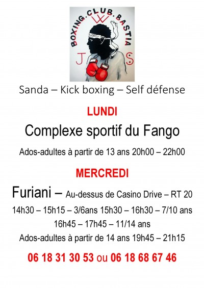Sanda - Kick boxing - Self défense au JWS Boxing Club Bastia - Furiani