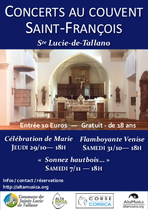 Concerts - Alta musica - Couvent Saint François - Sainte Lucie de Tallano