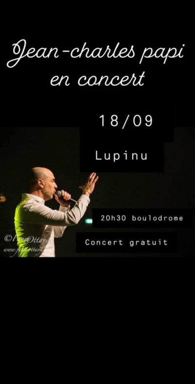 Jean-Charles Papi en concert - Boulodrome - Lupino