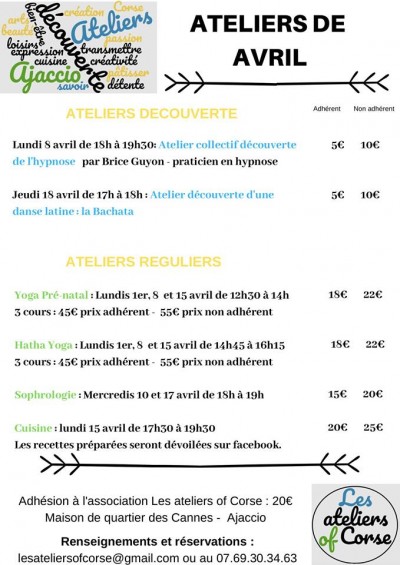 Cours de cuisine - Les Ateliers Of Corse - Maison De Quartier Des Cannes - Ajaccio
