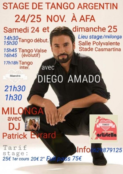 Stage de tango argentin avec DJ Patrick Evrard  - Diego Amado - Afa