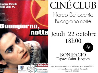 Ciné Club - Buongiorno notte - Marco Bellocchio - Espace Saint Jacques - Bonifacio