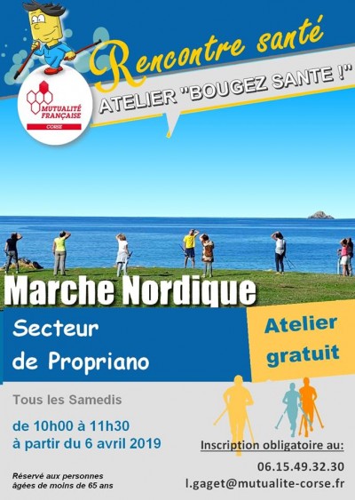 Rencontre Santé - Atelier Bougez Santé - Marche nordique - Propriano