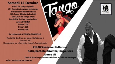 Salsa, Bachata, Kizomba, Tango et Rock avec Jo Pinna - Restaurant A Strada - Pinarello