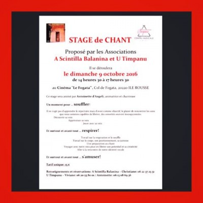 Stage de Chant organisé par Théatre A Scintilla