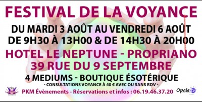 Festival de la voyance - PKM événements - Hôtel Le Neptune - Propriano
