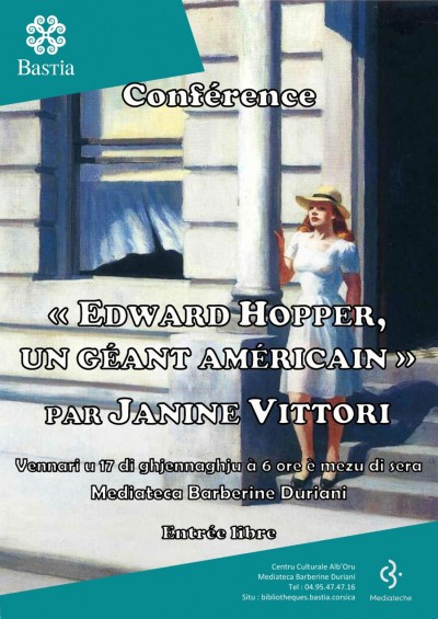 Edward Hopper, un géant américain - Janine Vittori - Médiathèque Barberine Duriani - Centre Culturel Alb'Oru - Bastia