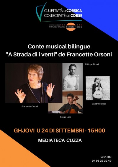 Conte musical - A strada di i venti - Francette Orsoni - Médiathèque - Cozzano