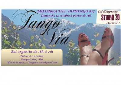 Milonga del domingo # 17 -  Tango Via - Studio 20 - Ajaccio