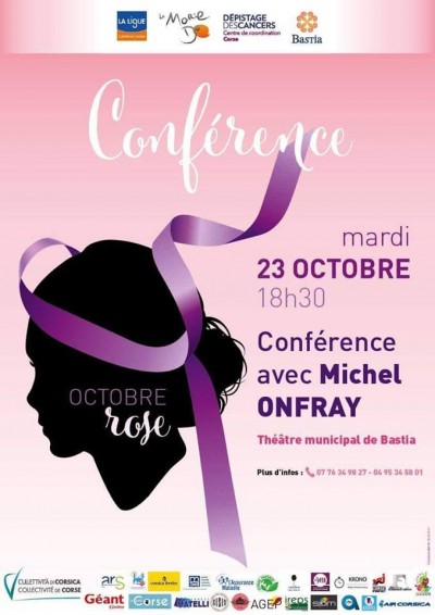 Conférence avec Michel Onfray - Octobre Rose - Bastia