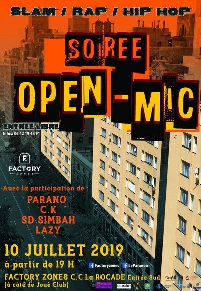 Scène ouverte Rap, Hip-hop, Slam - Factory Zones - Furiani