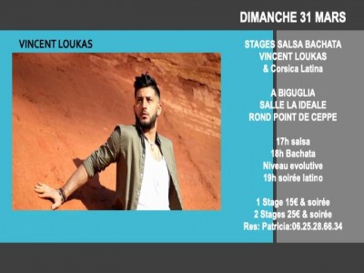 Stages Salsa Bachata - Vincent Loukas & Corsica Latina - Salle La Idéale - Biguglia