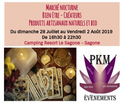 Marché nocturne Bien Etre, Créateurs, Produits artisanaux naturels et bio - PKM événements - Camping Resort Le Sagone - Sagone