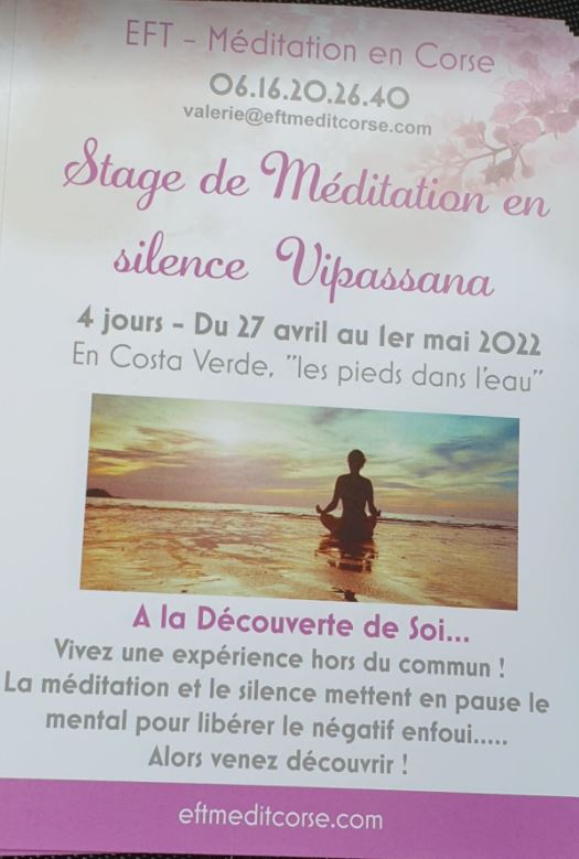 EFT Méditation 4 jours de retraite méditative en silence