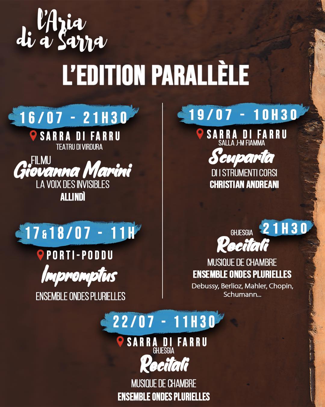 Festival LAria di a Sarra Serra di Ferro Programme 2023