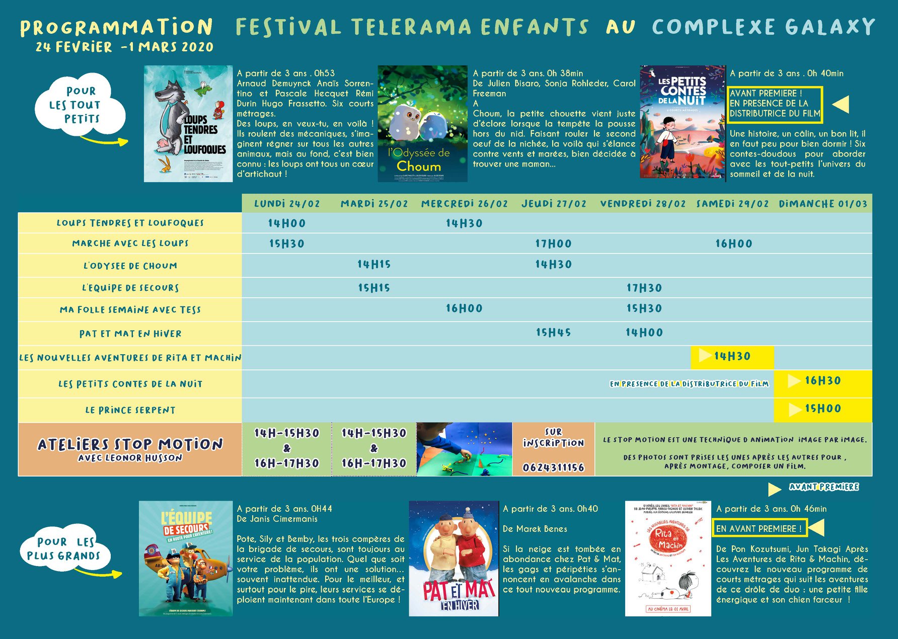 Festival Telerama Enfants Complexe Galaxy Porto Vecchio Programmation