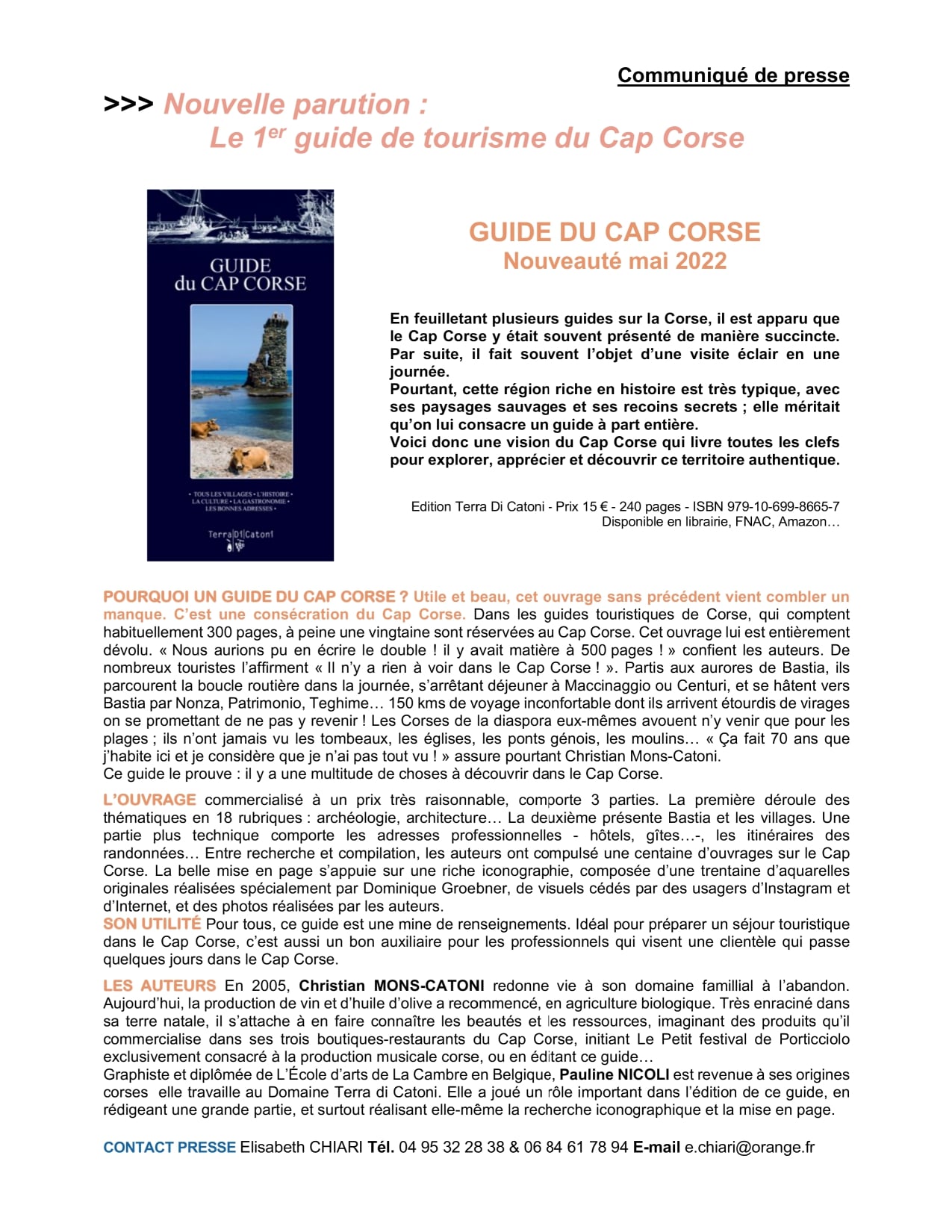 Le 1er guide de tourisme du Cap Corse DP